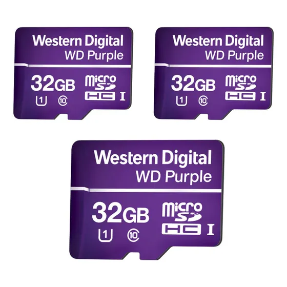 KIT 3X Cartão Micro Sd 32gb 16tbw Intelbras Alto Desempenho