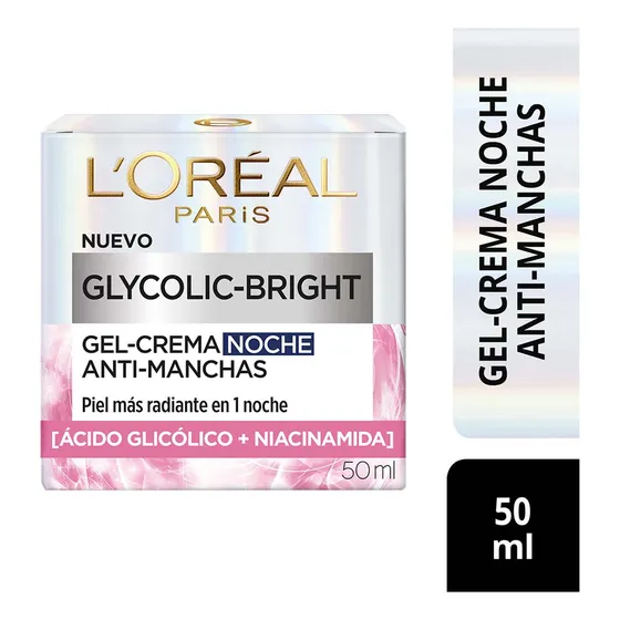 Crema Noche Antimanchas Glycolic Bright L'oreal Paris 50ml.