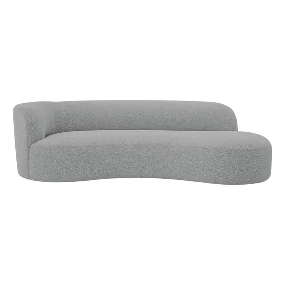 Divã Recamier Orgânico Tokyo 180cm Lado Direito Bouclé Cor Cinza