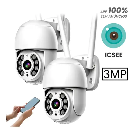 Camera Seguranca Wifi Ip Externa Visão Noturna Prova D'água Branco