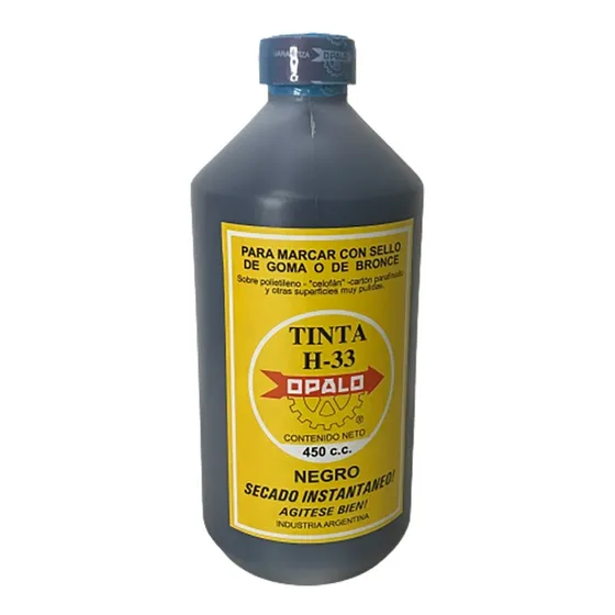 Tinta Sellos Indeleble Secado Rapido Opalo H33 X 450cc Negro