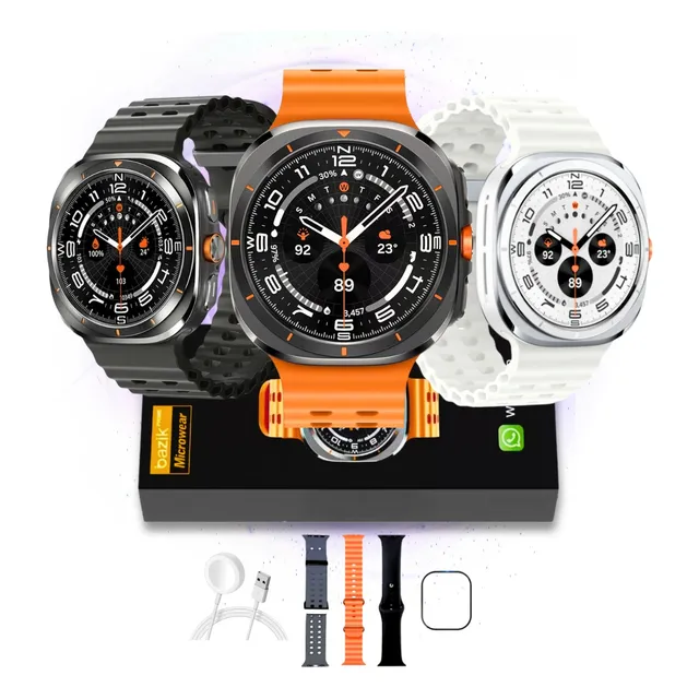Relógio Smartwatch Ma27 Ultra Whatsapp Chamadas 3 Pulseiras