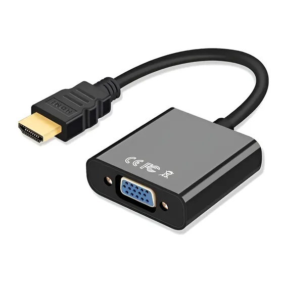 Adaptador HDMI a VGA Yixoo Negro 1080p con Audio para PC y TV | Cuotas sin interés
