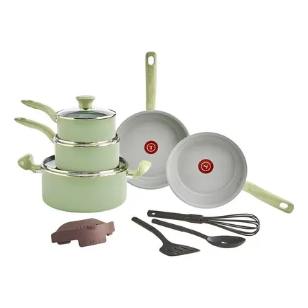 Jogo De Panelas Tefal Recycled Ceramic Verde 9 Peças Verde