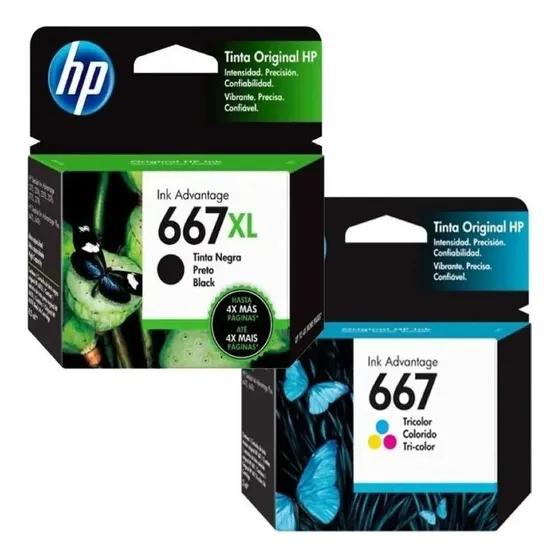 Cartucho Hp Combo 667xl Negro + Color Ch 1275 2375 2776 6475