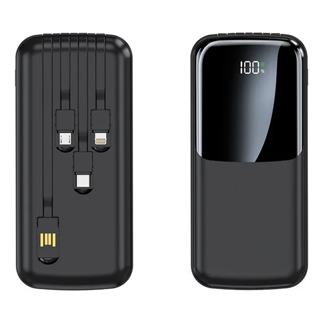 Power Bank 30000mah Bateria Portatil Pd22.5w/5a Carga Rápida Hintowi Batería Externa Con Built In 4 Cables Micro Usb V8 Ip Tipo C Para Iphone Samsung Xiaomi Huawei Motorola