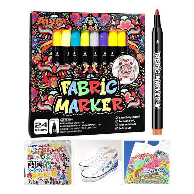 24 Rotuladores De Tela Para Ropa De Grafiti Colorida, Imperm
