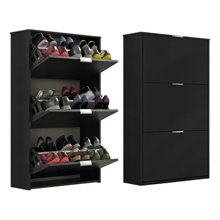 Sapateira Safira 3 Portas Cor Onix