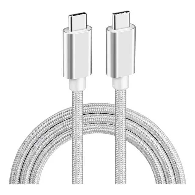 Cable Acordonado Usb C 100w Tipo C Usb-c Usbc Macho 1 Metro Color Gris