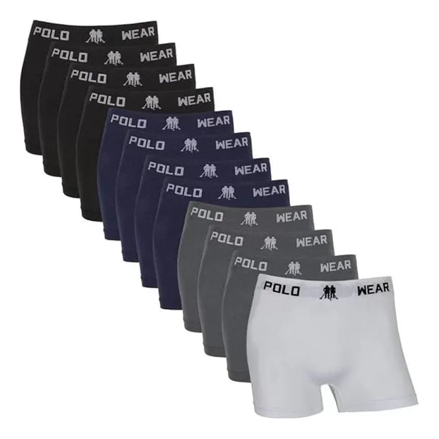 Kit 12 Cuecas Masculinas Boxer Polo Wear Kit 12 Cuecas Masculinas Boxer Polo Wear