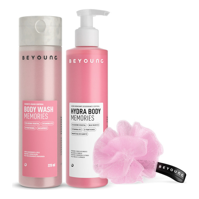 Kit De Cuidado Com A Pele Beyoung Corporal Memories Hidratante Sabonete Líquido Para Todos... Kit De Cuidado Com A Pele Beyoung Corporal Memories Hidratante Sabonete Líquido Para Todos...