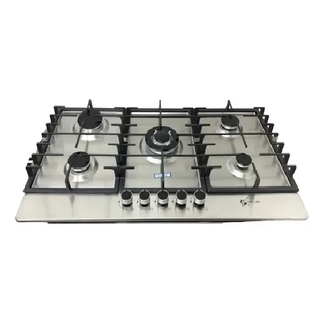 Encimera A Gas Inox Con Chispero Cocina 5 Platos Cocina Color Plateado