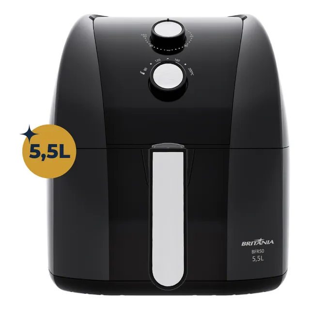 Air Fryer Britânia 5,5l Antiaderente Redstone 1500w Bfr50 Cor Preto