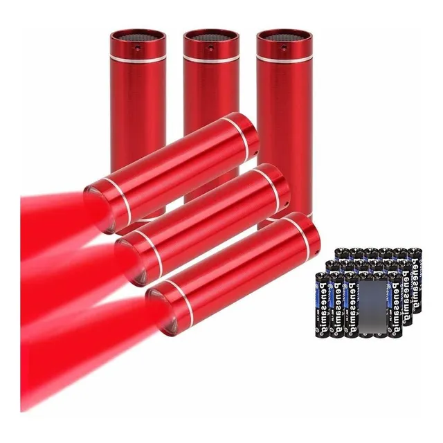Mini Linterna Led Luz Roja 6 Unidades