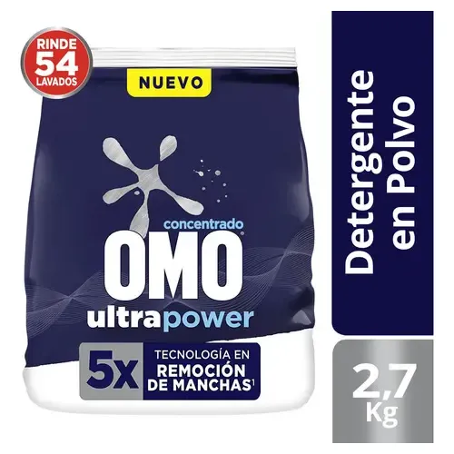 Detergente Concentrado Ultra Power Polvo 2,7kg Omo | Cuotas sin interés