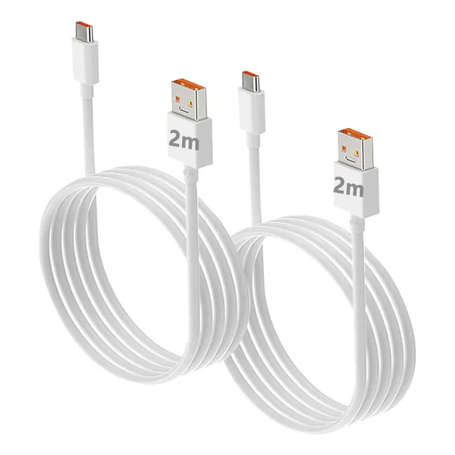 Súper Carga Rápid 6a Cable 2m Tipo C Para Xiaomi Poco 2pzs
