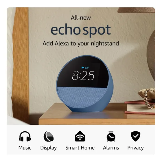 Amazon Echo Spot Bocina Inteligente 2024 Color Azul