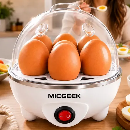 Cozedor De Ovos Automático Panela A Vapor Elétrica Legumes Elétrica Portátil Prático Rápido 7 Ovos Em 5min Micgeek