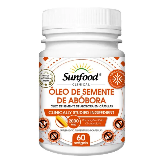 Semente De Abobora Capsulas Softgel 2000mg Sunfood Sabor Sem sabor