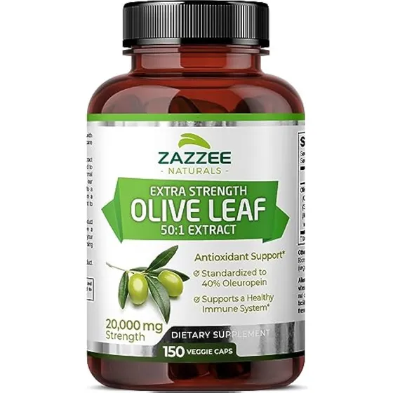 Extracto De Hoja De Olivo Zazzee Extra Strength 50:1,