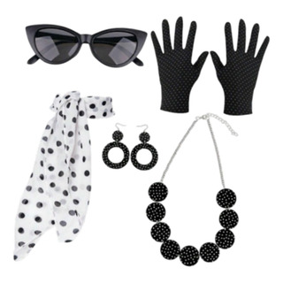 Pendientes Y Gafas Para Juego De 5 Piezas En Color Negro Pendientes Y Gafas Para Juego De 5 Piezas En Color Negro