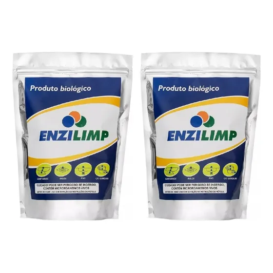 2 Enzilimp Elimina Odor Ralo Pia Vaso Fossa Cx Gordura 500g
