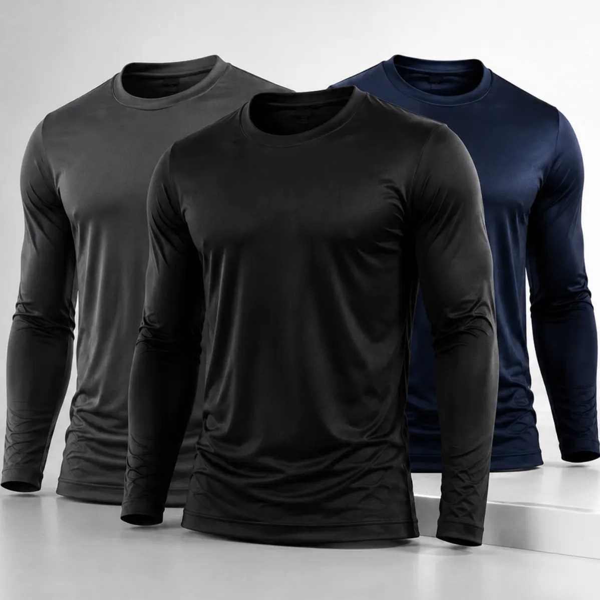 Kit Camisa Masculina Segunda Pele Proteção Solar Uv Dry Fit