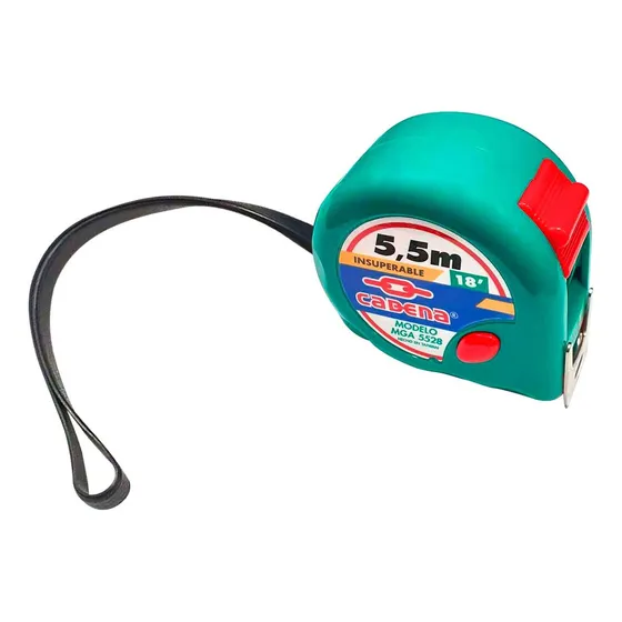 Flexómetro 5.5 Mts Cadena Mga 5528 Verde Aqua