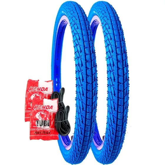 Par Pneu Colorido Aro 20x1.95 Bicicleta Kenda Bmx + 2 Camara