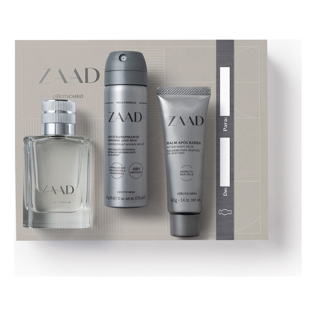 Kit Presente Zaad Masculino Boticário (3 Itens) Kit Presente Zaad Masculino Boticário (3 Itens)