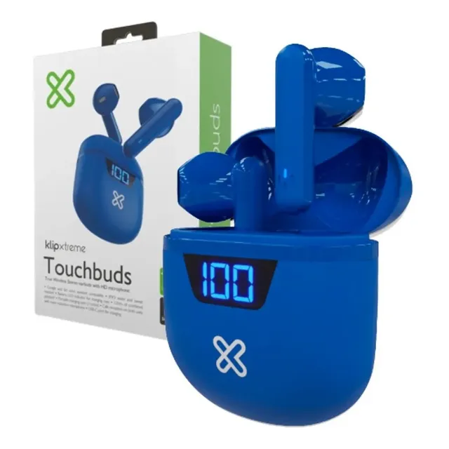 Auriculares Inalámbricos Klip Xtreme Display Azul 1 Año Gtía