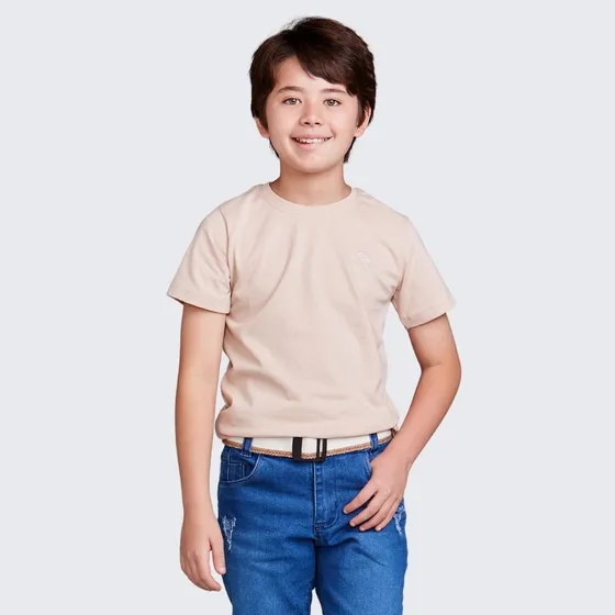 Camisa Infantil Lisa Menino Algodão Confortável