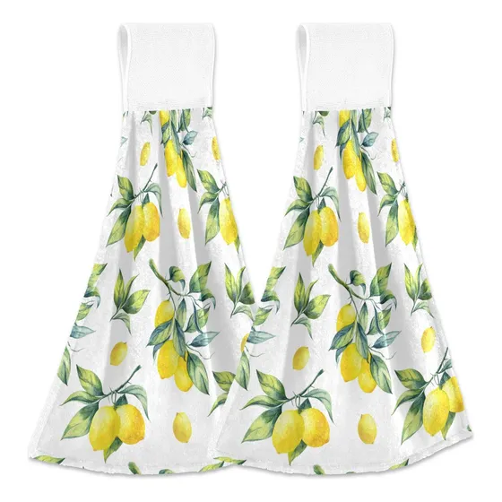 2 Toalla Mano Limon Suave Absorbente Decorativa Para