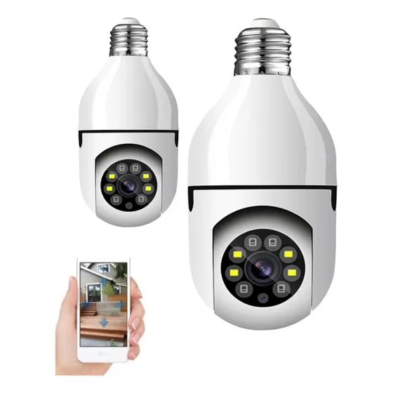 Kit 3 Câmera Lâmpada Giratória 360 Visão Noturna Espiã Wi-fi