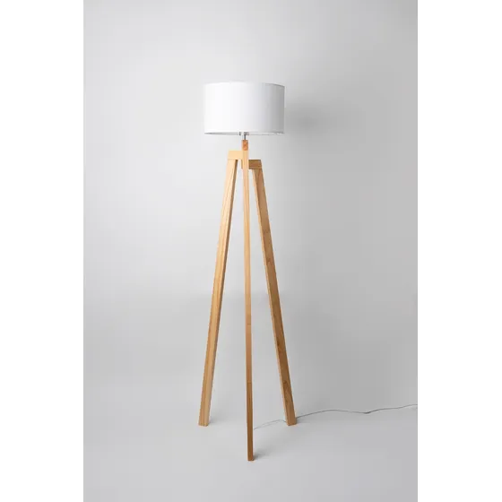 Lámpara De Pie Nórdica,madera Mazisa Paraíso,excelente Calid