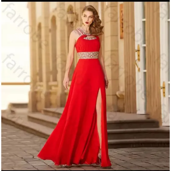 Vestido Rojo Elegante Sexy Talla 8
