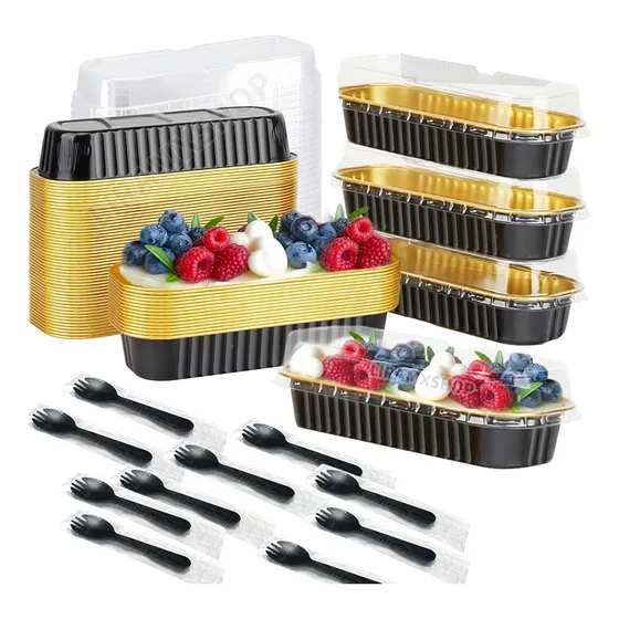 50 Molde Para Tarta De Hornear Aluminio Desechable Con Tapa