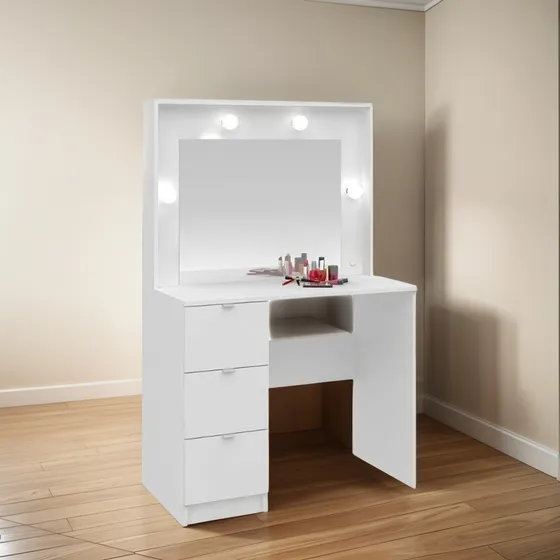 Cómoda Con Espejo Y Luces - Tocador - Camerino - Escritorio