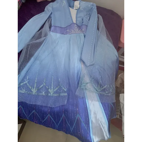 Vestido Disney Frozen Elsa Niña Largo Encaje