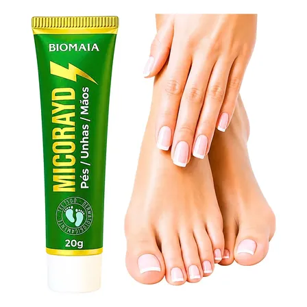 Creme Micorayd para Unhas Amarelas Grossas Ocas e Pés Mãos dedos Pomada para unhas manicure pedicure podologo unhas quebradas fracas quebradiças natural