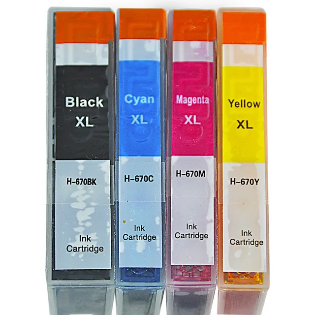 Kit 4 Cartuchos De Tinta Polarink Para Hp 670xl 3525 4615