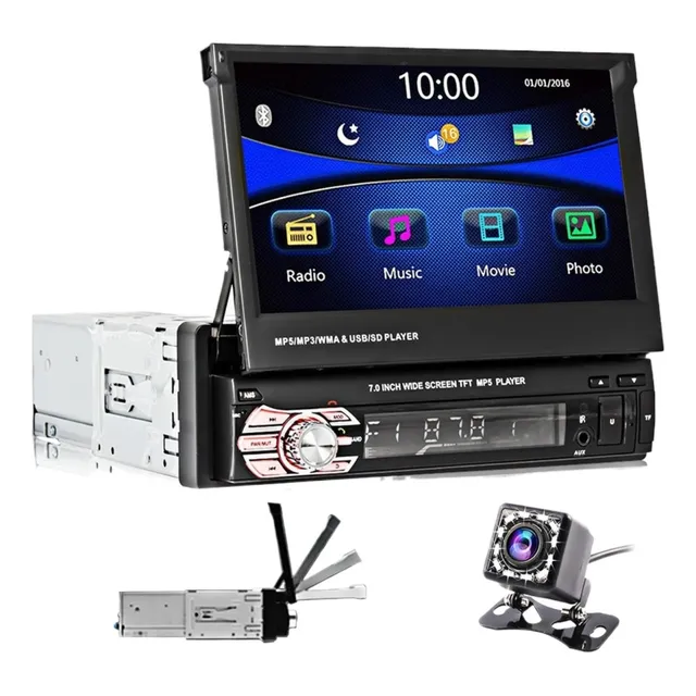 Radio Estéreo De Coche 1din 7 Bluetooth Auto Retráctil Mp5