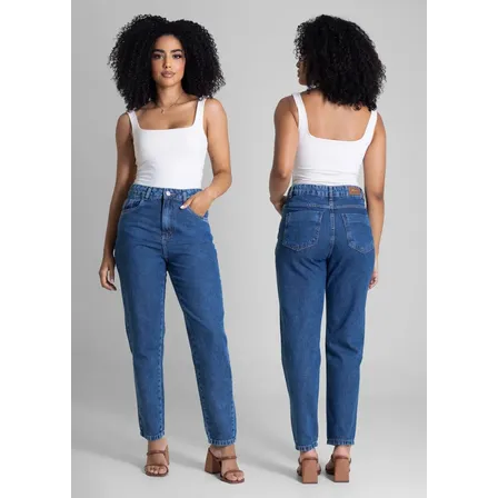 Jeans Sawary Feminina Calca Mom_282823 Índigo Liso 40