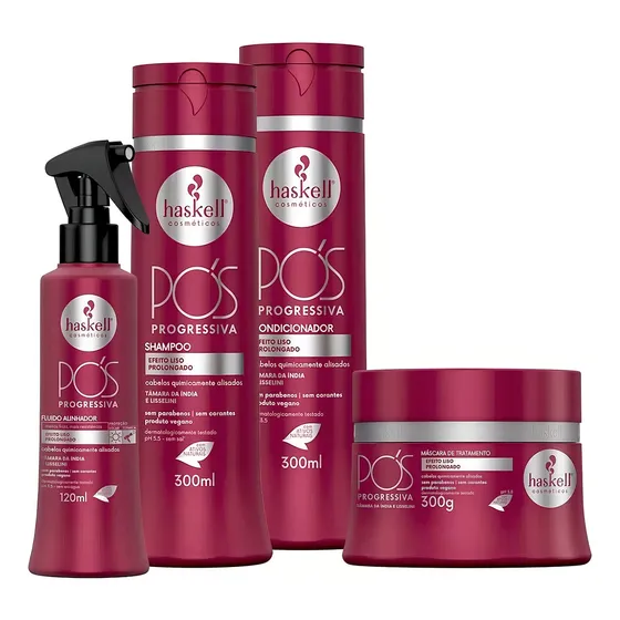 Haskell Pós Progressiva Shampoo Máscara Condicionador Leave
