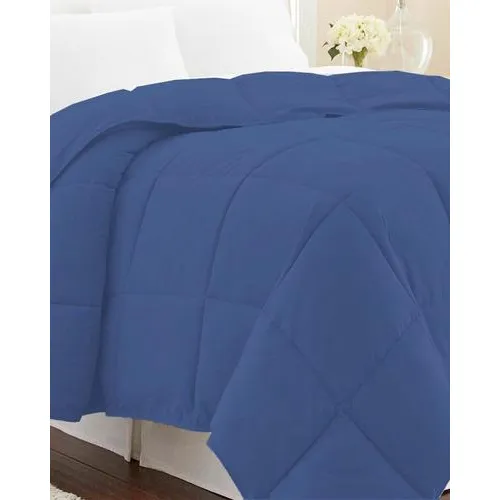 Acolchado De Plumas Dohlel 2 Plazas En Microfibra Color Azul Marino Diseño De La Tela Liso