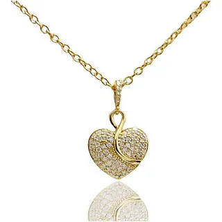 T Collar Oro Laminado Corazon Zirconia Diamante Joyeria Fina T Collar Oro Laminado Corazon Zirconia Diamante Joyeria Fina