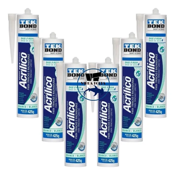 Pack 6 Sellador Acrilico Blanco Tekbond 425 G Base De Agua