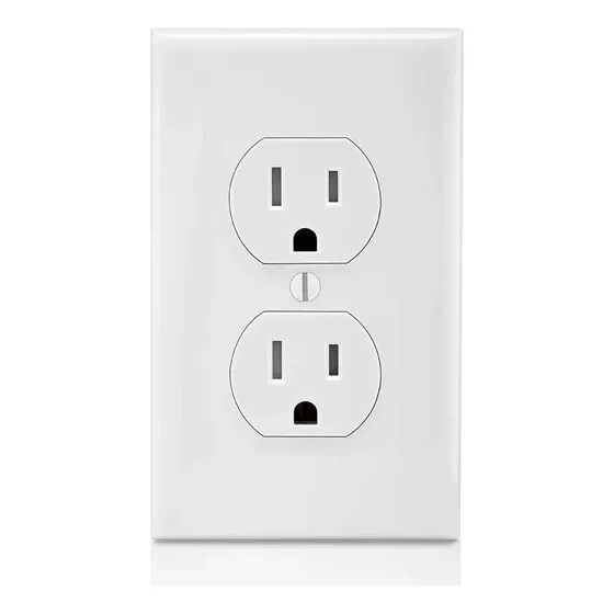 Toma Corriente Doble Lumistar Blanco Con Tapa