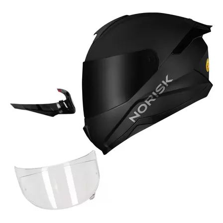 Capacete Norisk Razor Solid Edition Com 2 Viseiras + Spoiler