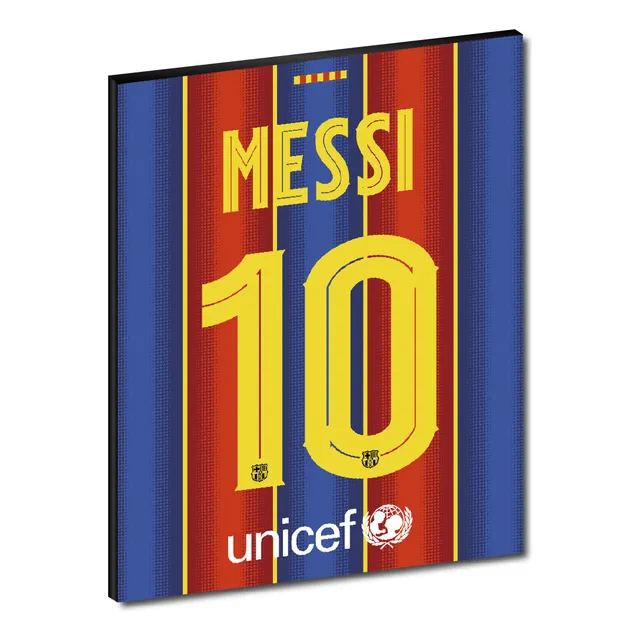 Decorativo Dorsal Lionel Messi Barcelona Psg Enmarcado 30x40